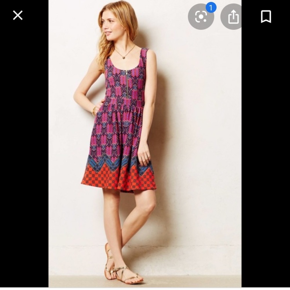 Anthropologie Maeve Amapola Fit and Flare Dress